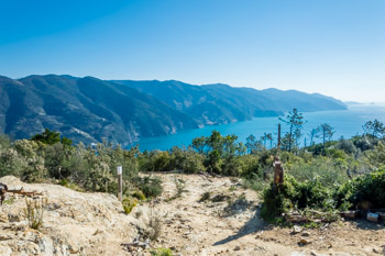 View from the path near Hermitage of San Antonio of Mesco, Cinque Terre, Italy
