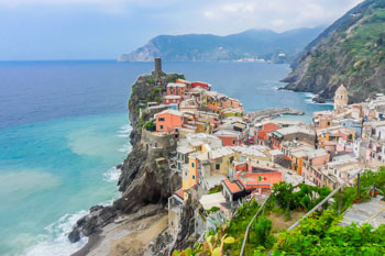Vernazza with the Belfort tower, Cinque Terre, Italy