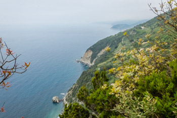 Widok z trasy Monterosso - Levanto, Cinque Terre, Włochy